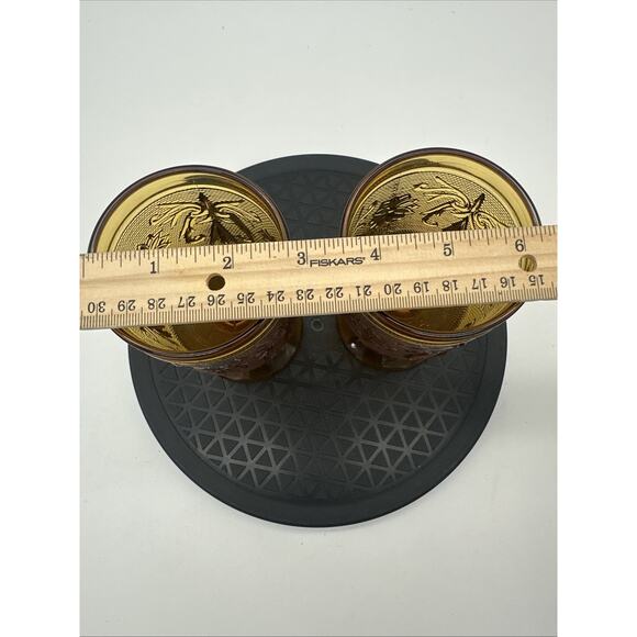 Vintage Tiara Amber Glass Lot of 2 Goblets EUC - Picture 3 of 4